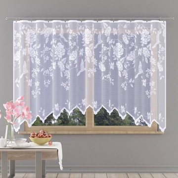 Firanka gotowa Kesja kwiaty ptaszki 300x150cm