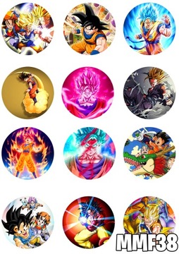 OPŁATEK NA MUFFINKI CIASTECZKA DRAGON BALL 12 SZT