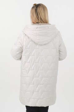DAMSKA KURTKA PRZEJŚCIOWA PIKOWANA Z KAPTUREM DUŻE ROZMIARY ELEGANCKA