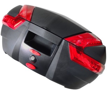 KUFER MOTOCYKLOWY SKUTER QUAD 2 KASKI BAGAŻNI 48L MOCOWANIE OPARCIE MORETTI