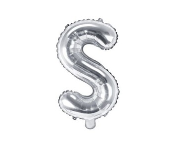 Balon foliowy srebrny litera S 35cm