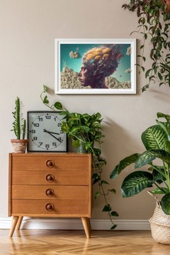 Картина Мосса Человек с головой в облаках 60х40