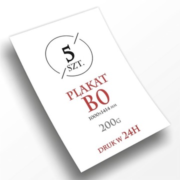 Plakat B0 - 5 sztuk - papier 200g druk w 24h