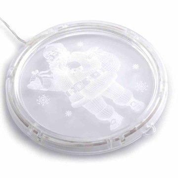 AmeliaHome Новогоднее украшение СВЕТОДИОДНЫЙ ВИТРАЖ САНТА