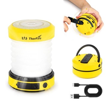 THORFIRE LAMPA KEMPINGOWA LED, SKŁADANA