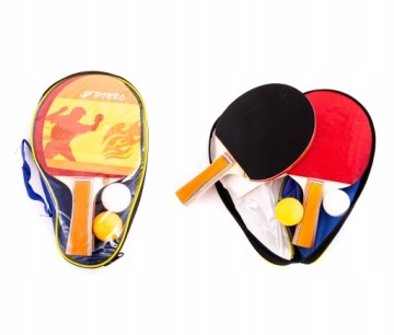 PALETKI DO PING PONGA 2SZT + PIŁECZKI 2 SZT ZESTAW W ETUI
