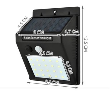 СОЛНЕЧНЫЙ СВЕТОДИОДНЫЙ НАСТЕННЫЙ СВЕТИЛЬНИК, ДАТЧИК ДВИЖЕНИЯ СУМЕРКИ