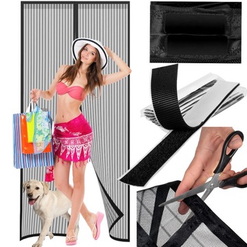 MOSKITIERA NA DRZWI BALKONOWE OKNO SIATKA MAGNETYCZNA 80/90/100 x 210/220cm