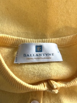 BALLANTYNE kaszmirowy sweter damski kardigan żółty 36/38 PREMIUM