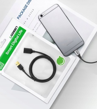UGREEN USB 2.0 удлинитель черный 100см 1м