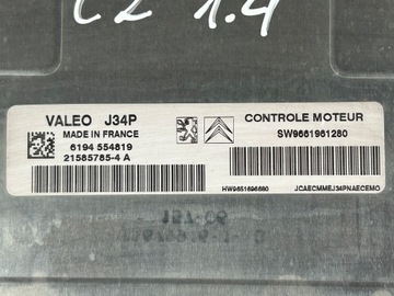 CITROEN C2 1.4 8V ŘÍZENÍ MOTORU