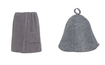 SAUNA - KILT / RĘCZNIK 50*140 + CZAPKA SAUNA STAL
