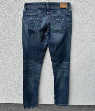 Levis W28 L32 granatowe spodnie jeansowe skinny damskie levi’s strauss