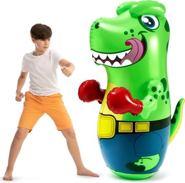 NADMUCHIWANY WOREK BOKSERSKI DLA DZIECI DO NAUKI BOKSU DINOZAUR T-REX 120cm