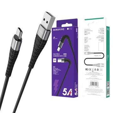 Армированный кабель с разъемом USB Type-C для Xiaomi Redmi Note 8 Pro