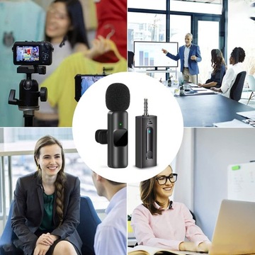 K35 BEZPRZEWODOWY 2W1 WZMACNIACZ MIKROFON DO NAGRYWANIA KRAWATOWY USB-C