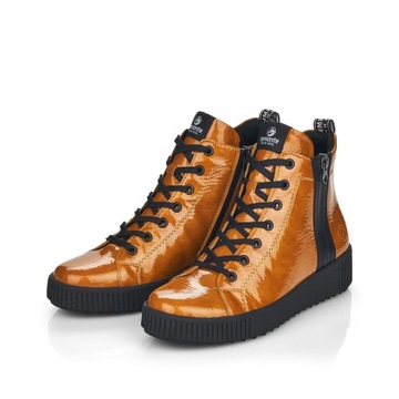 RIEKER - REMONTE damskie buty, botki żółte R7996