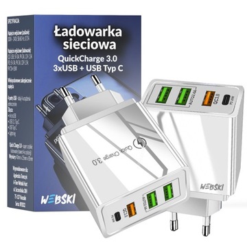 WEBSKI ŁADOWARKA SIECIOWA 4xUSB USB TYPU C QC PD