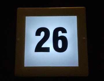 Solarny numer domu LED tablica adresowa 23x23cm
