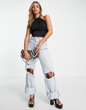 Черный топ Extro Vert с воротником-бретелькой M