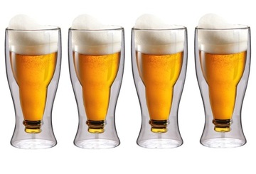 KUFLE SZKLANKI TERMICZNE WYSOKIE DO PIWA MAXXO BEER 500ML ORYGINALNE 4 SZT.