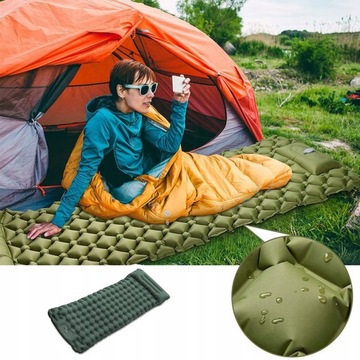 МАТРАС КЕМПИНГ НАДУВНЫЙ КОВРИК ЗЕЛЕНЫЙ ВОДОНЕПРОНИЦАЕМЫЙ