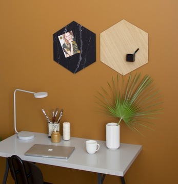 MARMUR BEŻ heksagonalna TABLICA MAGNETYCZNA 42x48