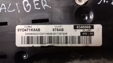 PŘÍSTROJOVÁ DESKA BUDÍKY P05172678AB DODGE CALIBER 1.8 16V 06-