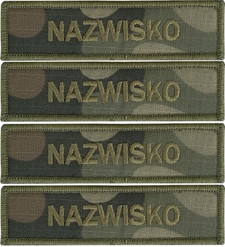 Imiennik wojskowy Nazwisko na mundur name patch RZEP x 4 sztuki WZÓR 2024