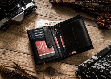 Мужской кожаный мотоциклетный кошелек RFID 5583