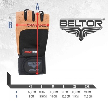 ПЕРЧАТКИ ДЛЯ ТРЕНИРОВОЧНЫХ ЗАЛОВ BELTOR PRO 100 LEATHER XXL