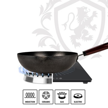 PATELNIA WOK STAL WĘGLOWA GŁĘBOKA INDUKCJA DUŻA
