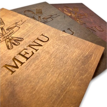 МЕНЮ-карта с индивидуальной гравировкой ЛОГОТИПА для ресторанов, кафе, А4