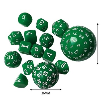 15x многогранные игральные кости, сувениры для вечеринок, развлекательные игрушки, зеленые акриловые игральные кости