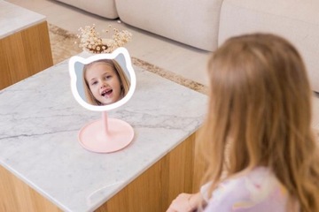 Косметическое зеркало InnoGIO GIOperfect Pink Cat со светодиодной подсветкой