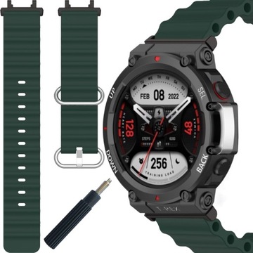 Pasek silikonowy sportowy opaska do smartwatch Amazfit T-Rex 2 / Zielony