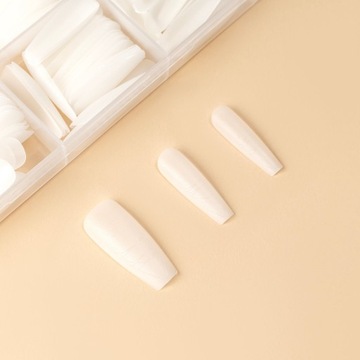 Tipsy żelowe do paznokci białe Easy Gel Tips - Eclair - BALERINA WHITE