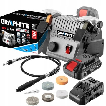 GRAPHITE SZLIFIERKA STOŁOWA akumulatorowa 3w1 +2Ah
