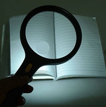 УВЕЛИЧИТЕЛЬНОЕ СТЕКЛО ДЛЯ ЧТЕНИЯ БЕСПЛАТНАЯ СВЕТОДИОДНАЯ ПОДСВЕТКА, 4 батарейки ААА