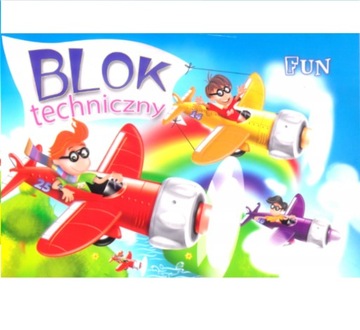 Blok techniczny A4 biały 10 kart FUN KRESKA