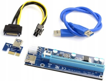 ADAPTER PCI EXPRESS 1X 16X USB 3.0 KABEL 6 PIN