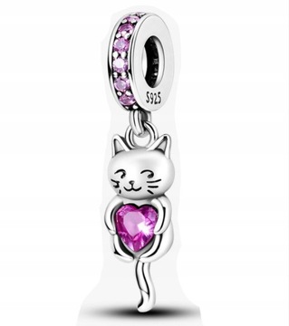 Charms zawieszka kot kotek srebro 925