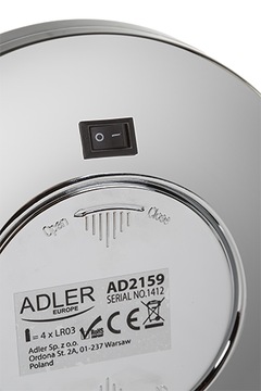 Зеркало Adler AD 2159 LED с подсветкой, стоящее на косметической ножке