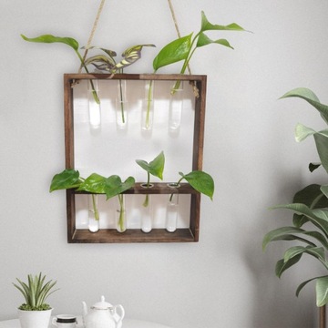 Подвесные вазы ярусные Деревянные прозрачные