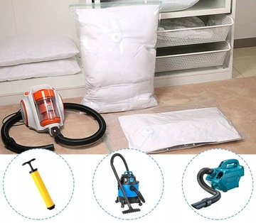 ВАКУУМНЫЕ ПАКЕТЫ ДЛЯ ОДЕЖДЫ ПОСТЕЛЬНЫЕ ПРИНАДЛЕЖНОСТИ ВАКУУМНЫЙ ПАКЕТ 4 РАЗМЕРА 12 ШТ + НАСОС