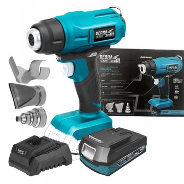 ТЕПЛОВАЯ ПИСТОЛЕТКА АККУМУЛЯТОРНАЯ DEDRA 550°C 18В 3 НАСОСКИ 2Ач