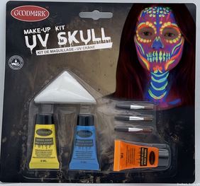 Farby do malowania twarzy ciała neon UV SKULL v.2