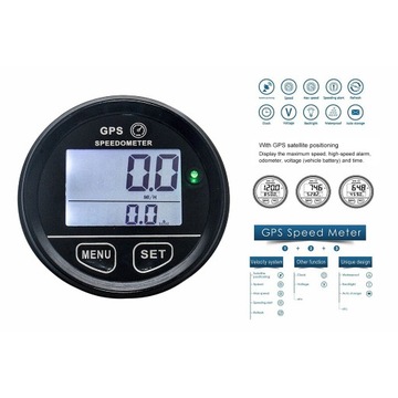 2,36 cala DC10-24V Prędkościomierz GPS Przebieg LCD