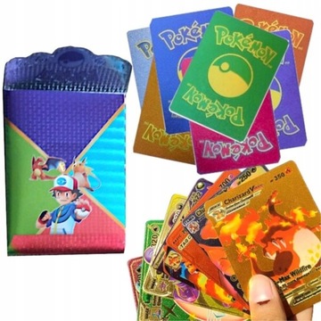 Karty Pokemon Kolorowe Tęczowe Saszetka 10 sztuk