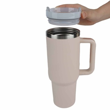 БОЛЬШАЯ ТЕРМОСЕРЕБРЯНАЯ КРУЖКА С ТРУБКОЙ И РУЧКОЙ 40 УНЦИЙ ДЛЯ АВТОМОБИЛЬНОГО ОФИСА ДОМА